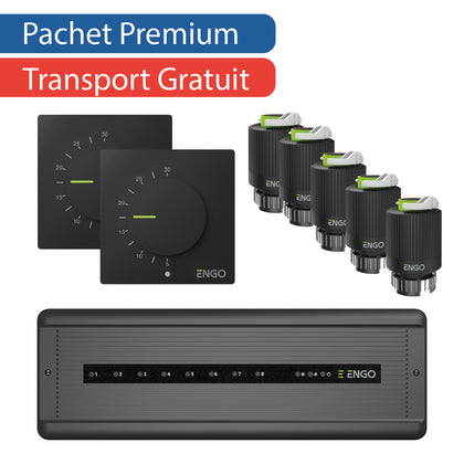 Pachet premium automatizare incalzire in pardoseala cu fir, 5 circuite - 2 zone, ENGO