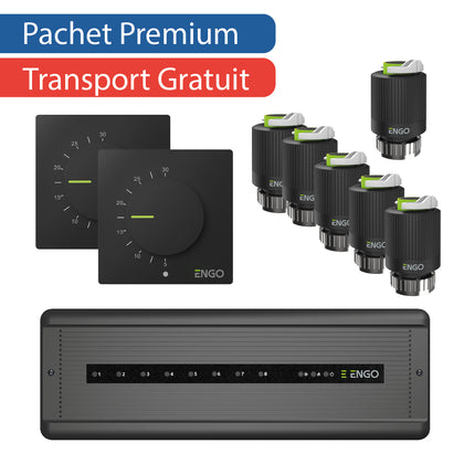 Pachet premium automatizare incalzire in pardoseala cu fir, 6 circuite - 2 zone, ENGO