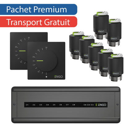 Pachet premium automatizare incalzire in pardoseala cu fir, 7 circuite - 2 zone, ENGO