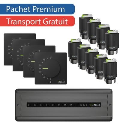 Pachet premium automatizare incalzire in pardoseala cu fir, 9 circuite - 4 zone, ENGO
