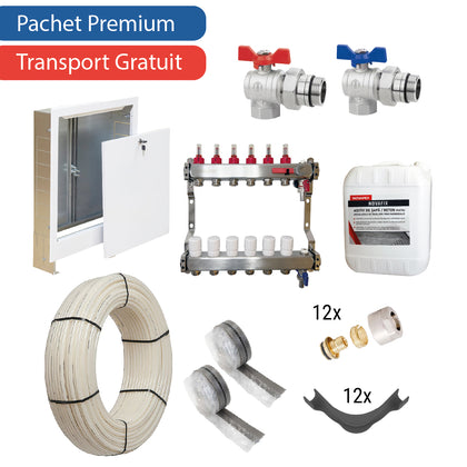 Pachet premium complet pentru incalzire in pardoseala PE-Xa, 50 mp