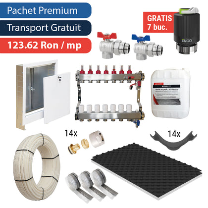 Pachet premium complet pentru incalzire in pardoseala PE-Xa, 60 mp