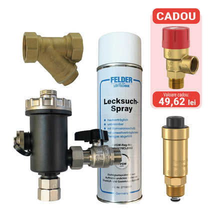 Pachet protectie centrala – filtru antimagnetita Land-Tech + filtru Y + aerisitor + spray FELDER + supapa de siguranta cadou