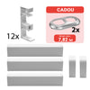 Pachet plinta pentru mascarea tevilor MCH, alba, 6 m + 2 piese de legatura + 12 cleme + 2 rozete duble cromate cadou