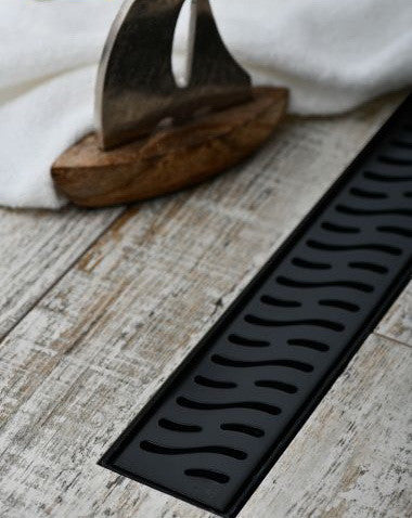 Rigola de dus neagra MCH Harmony cu gratar din otel inoxidabil 650mm, mata