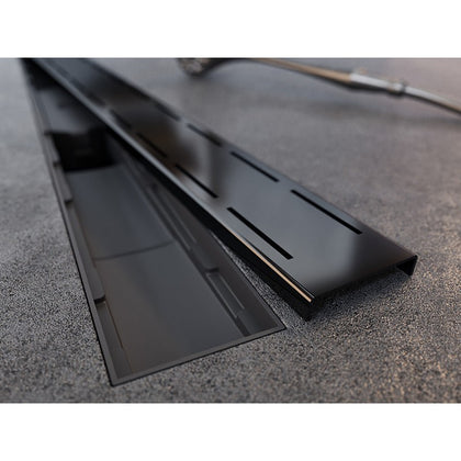 Rigola de dus neagra MCH LINE cu gratar din otel inoxidabil 650mm, mata