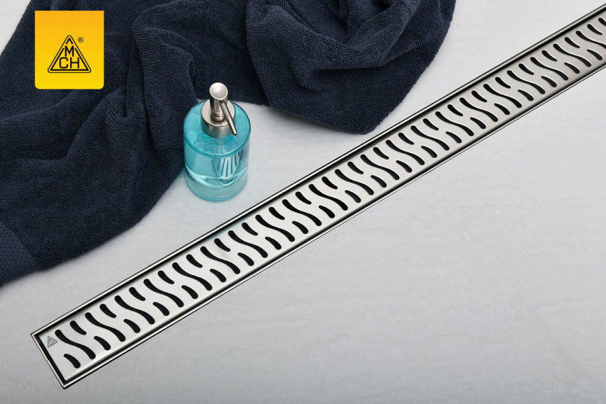 Rigola de interior MCH cu rama si gratar de inox HARMONY lucioasa, 850 mm