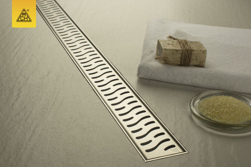 Rigola de interior MCH cu rama si gratar de inox HARMONY lucioasa, 850 mm